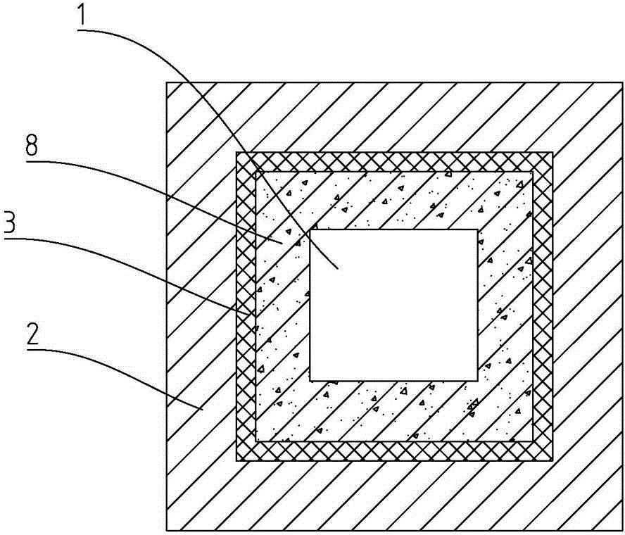 Connecting structure for preventing ground inside room of factory building from transmitting sedimentation to plinth and wall body