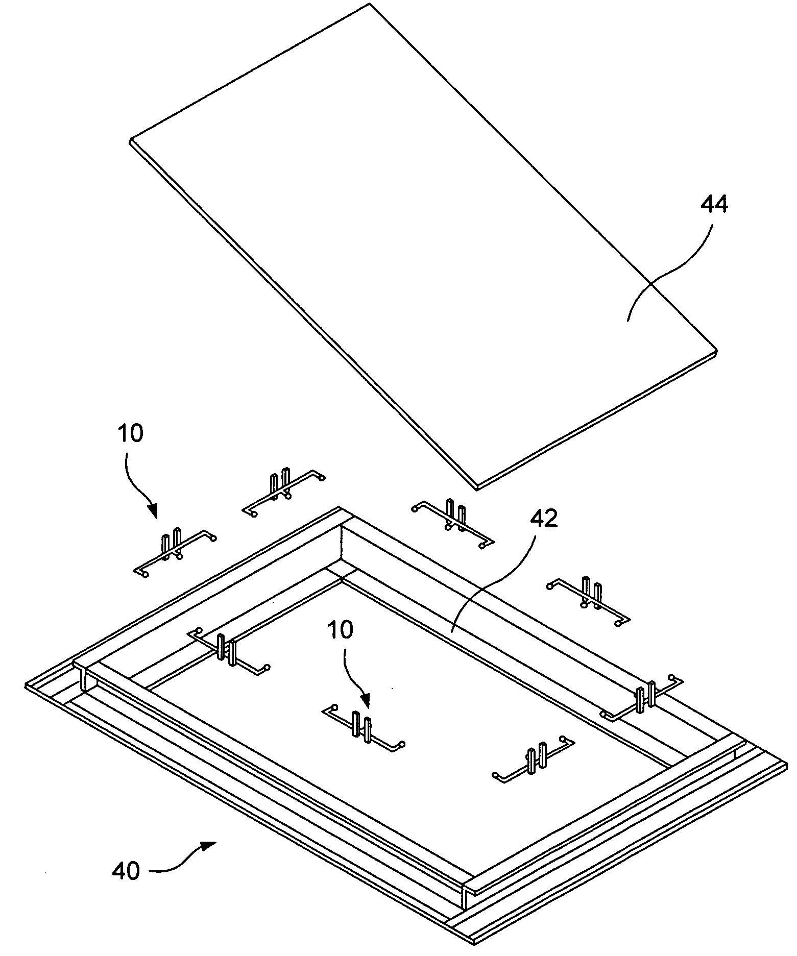 Mounting device for a glazing panel and method of its use