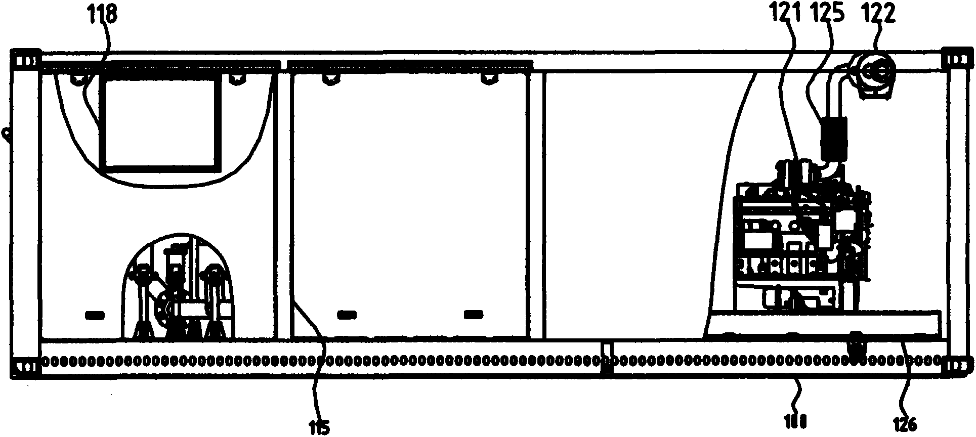 Container type moving pump station