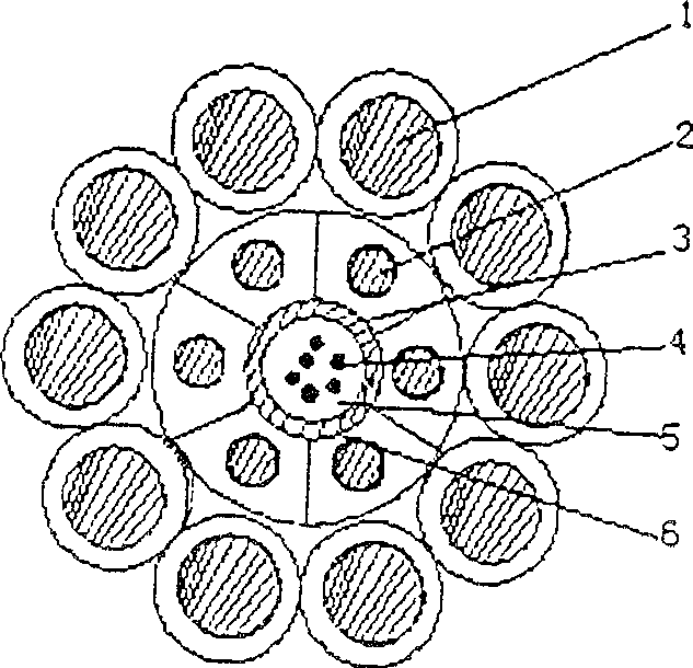 Contraction special-shaped optical fibre composite aerial ground line and method of production