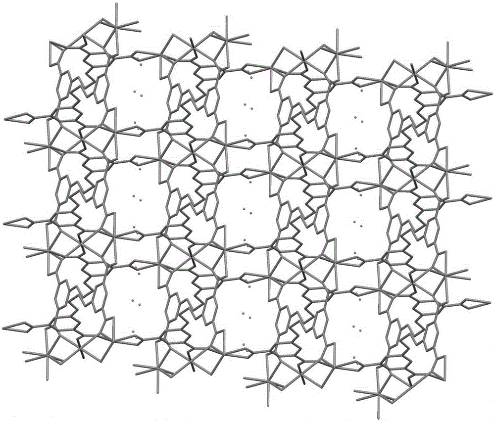 Metal-organic framework material for detecting mercury ions on basis of ratio fluorescence