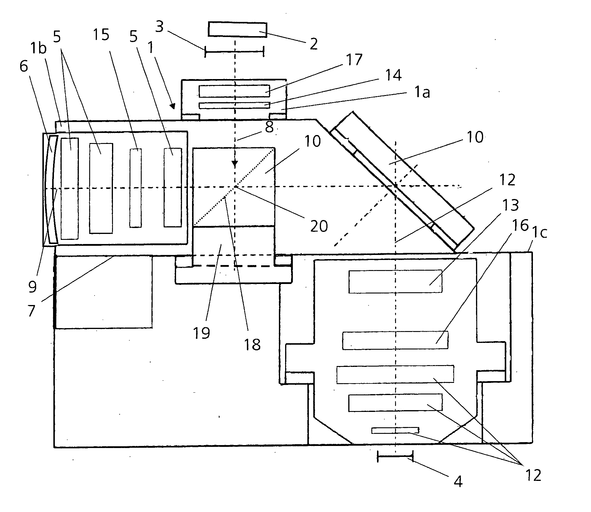 Device for holding a beam splitter element