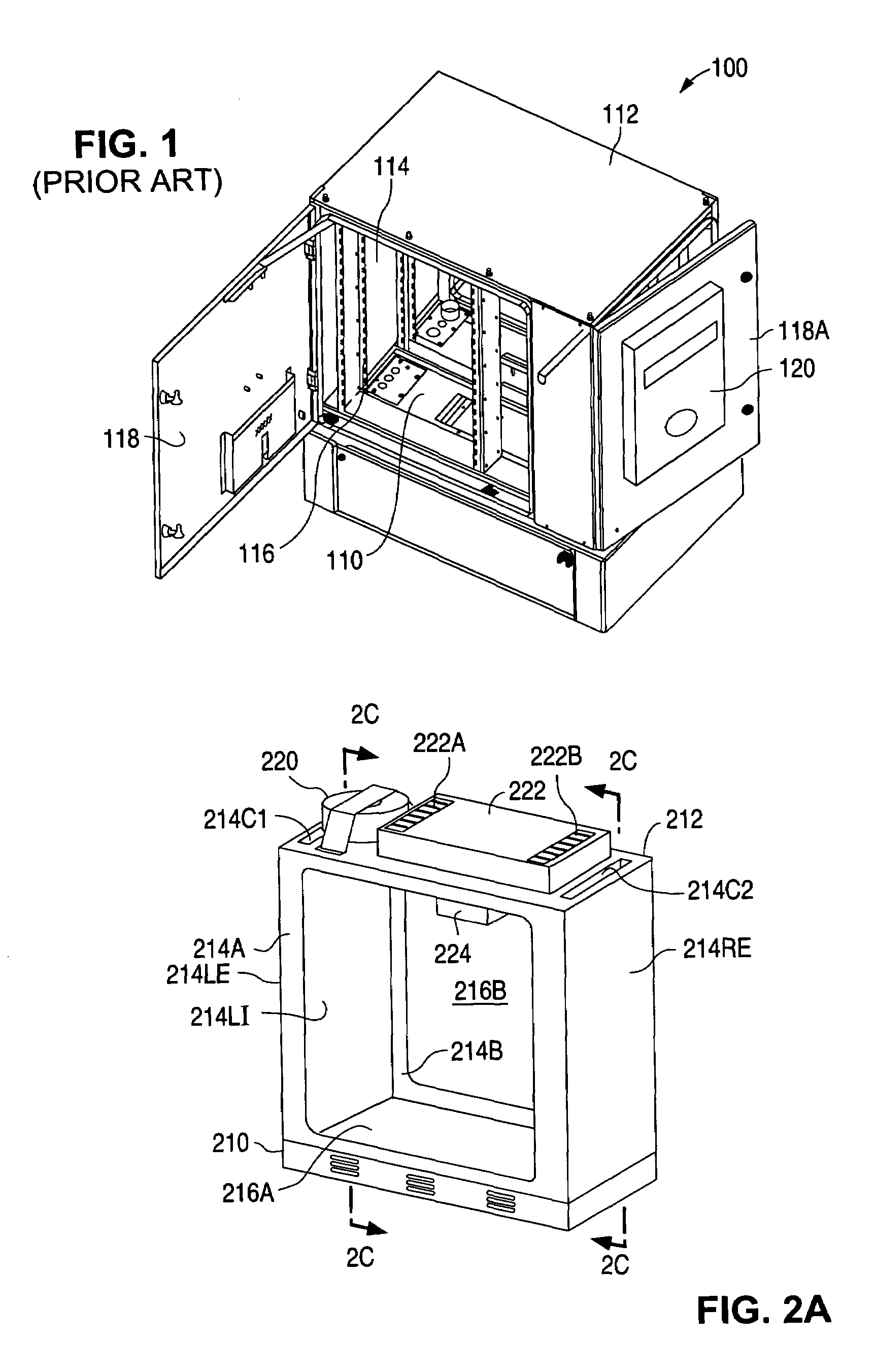 Cabinet with an environmentally-sealed air-to-air heat exchanger