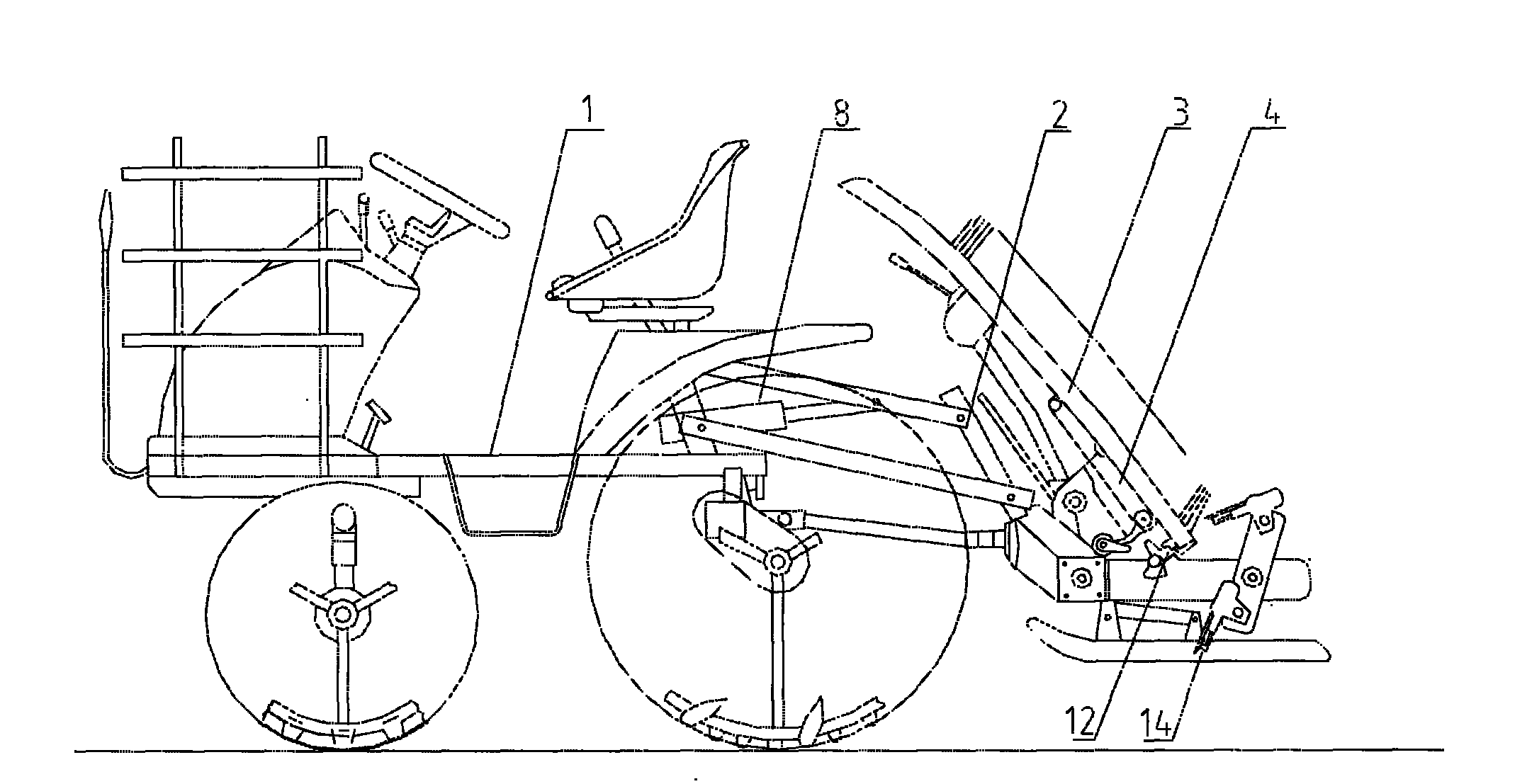 Wide and narrow row spacing type rice transplanter