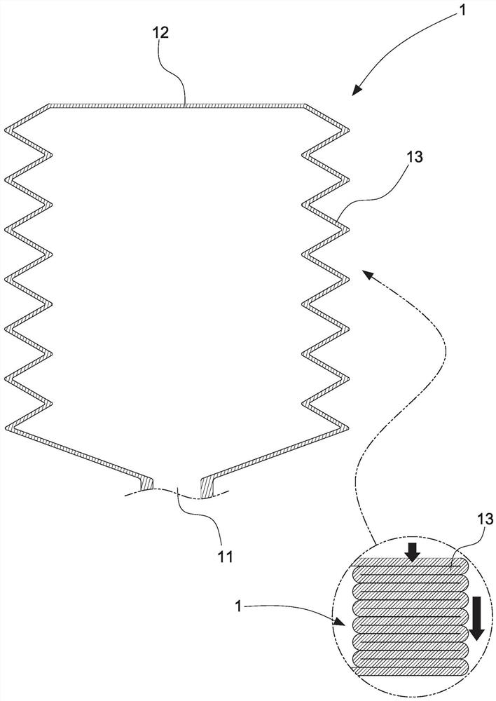 Noise reduction structure of telescopic air bag