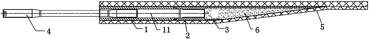 Pre-embedded thread sleeve of wind turbine blade