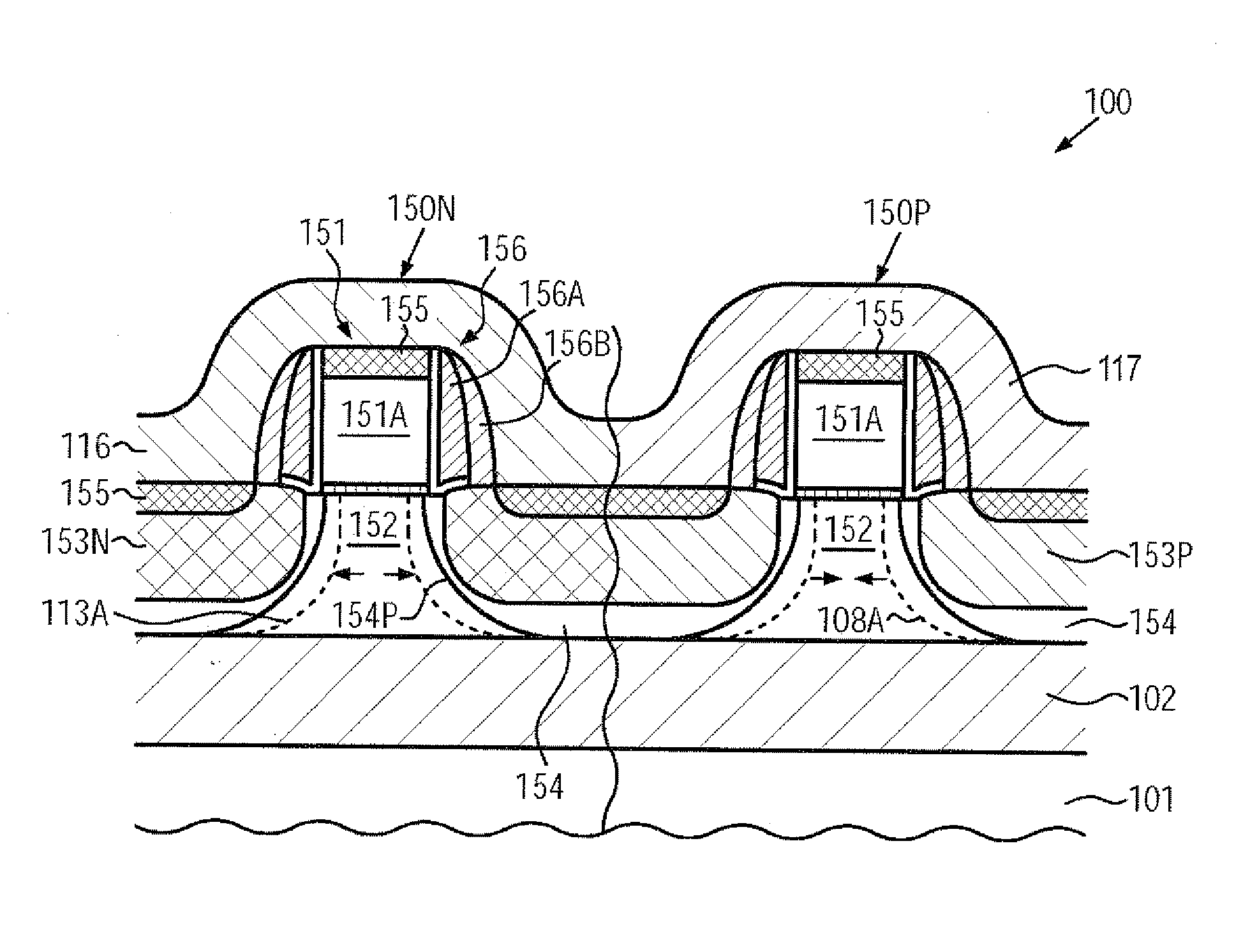 Performance enhancement in pmos and nmos transistors on the basis of silicon/carbon material