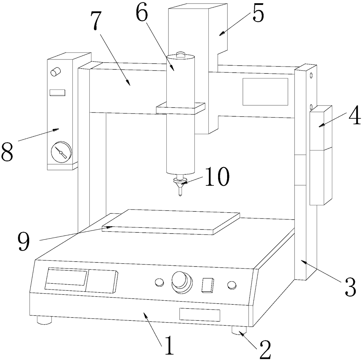 Fully-automatic robot gluing device capable of autonomously adjusting viscosity of glue solution