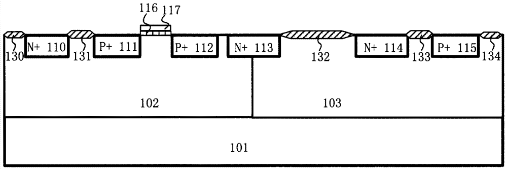 A scr device with high sustain voltage embedded gdpmos