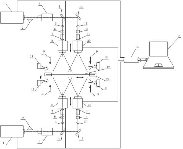 Device and method for pulse laser etching of conducting film layer on double-sided indium tin oxide (ITO) glass