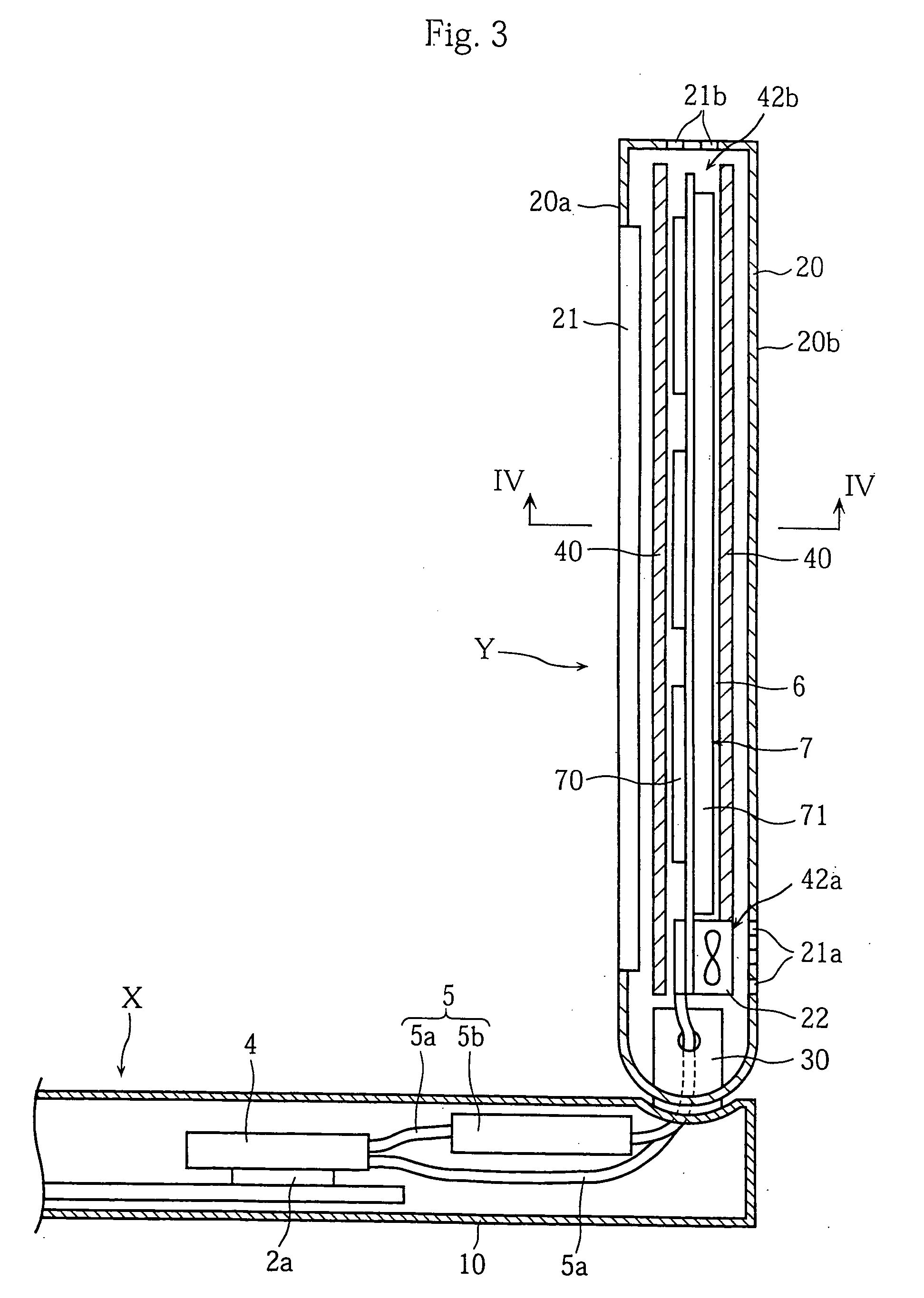 Cooling structure for electronic equipment