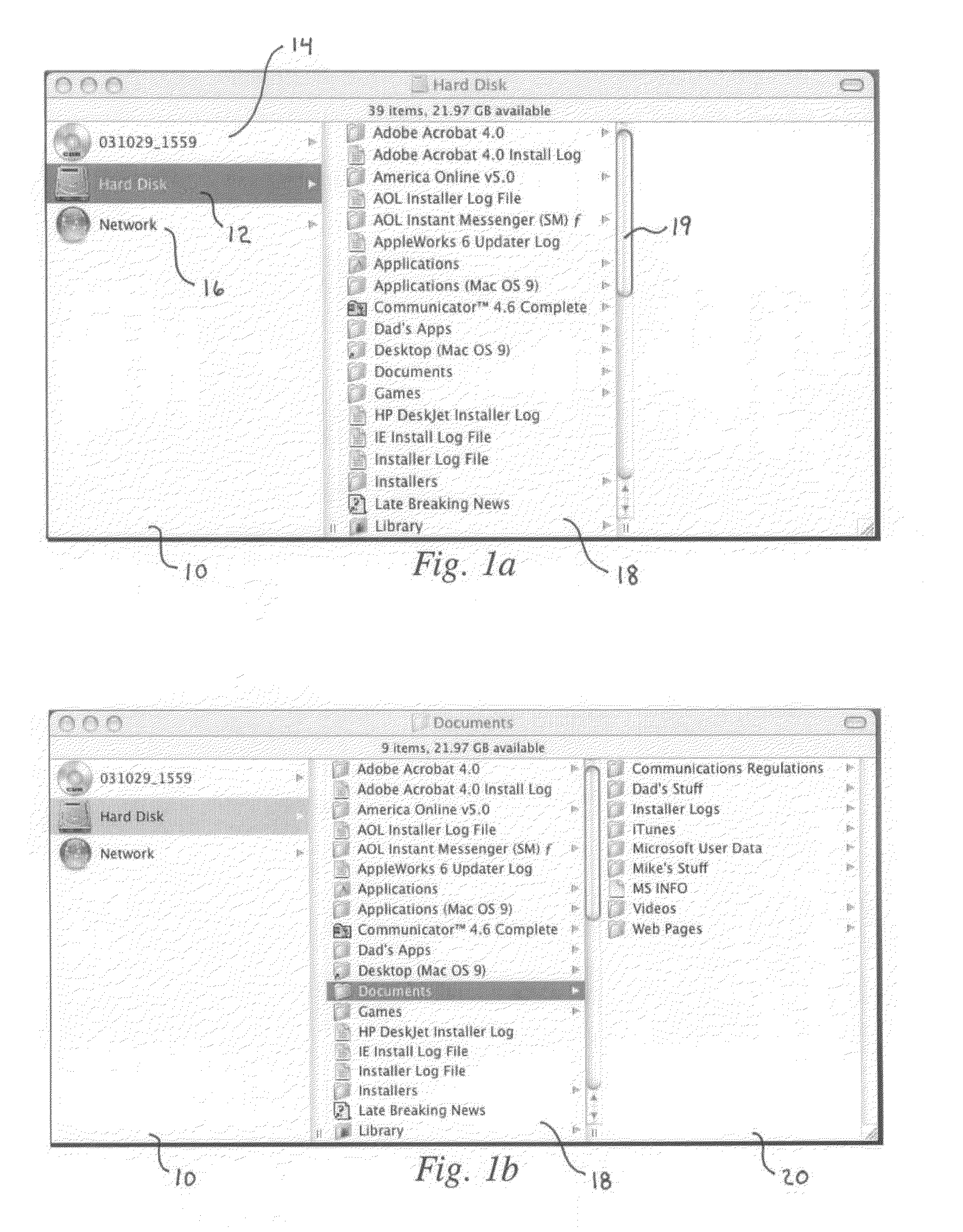 User Interface Presentation of Information in Reconfigured or Overlapping Containers