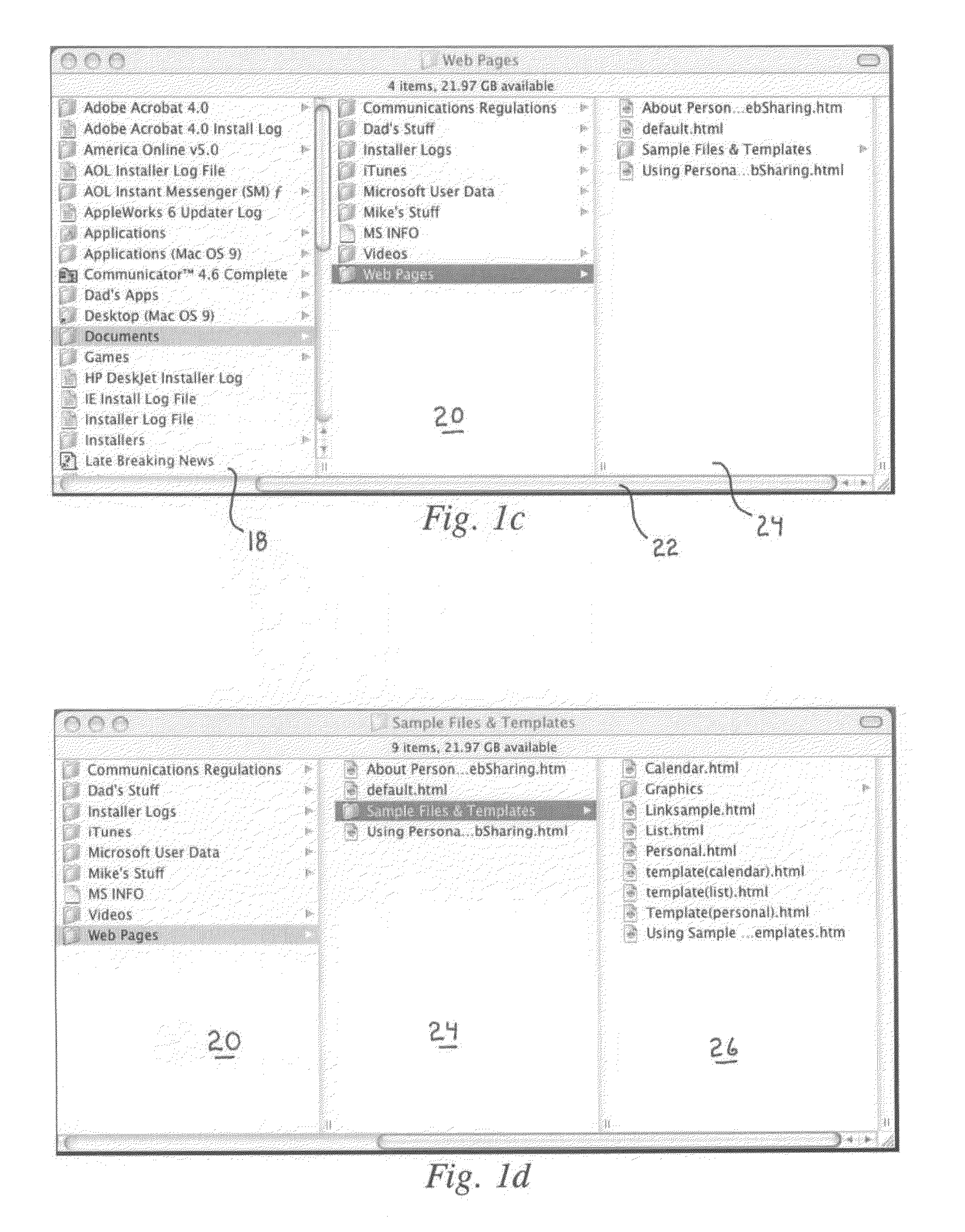 User Interface Presentation of Information in Reconfigured or Overlapping Containers