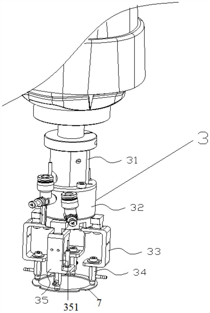 Guide vane ring feeding device based on visual positioning and using method thereof