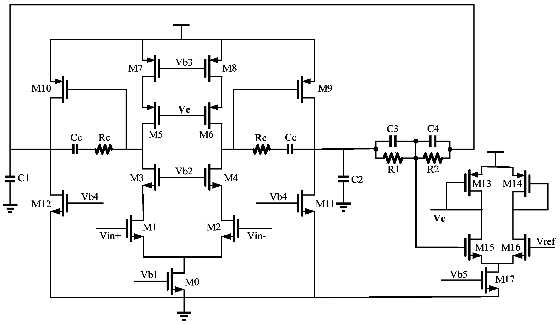 Low-voltage fully-differential operation amplifier circuit