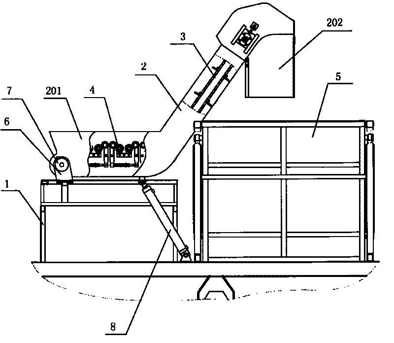 Fruit cluster lifting device for corn harvester