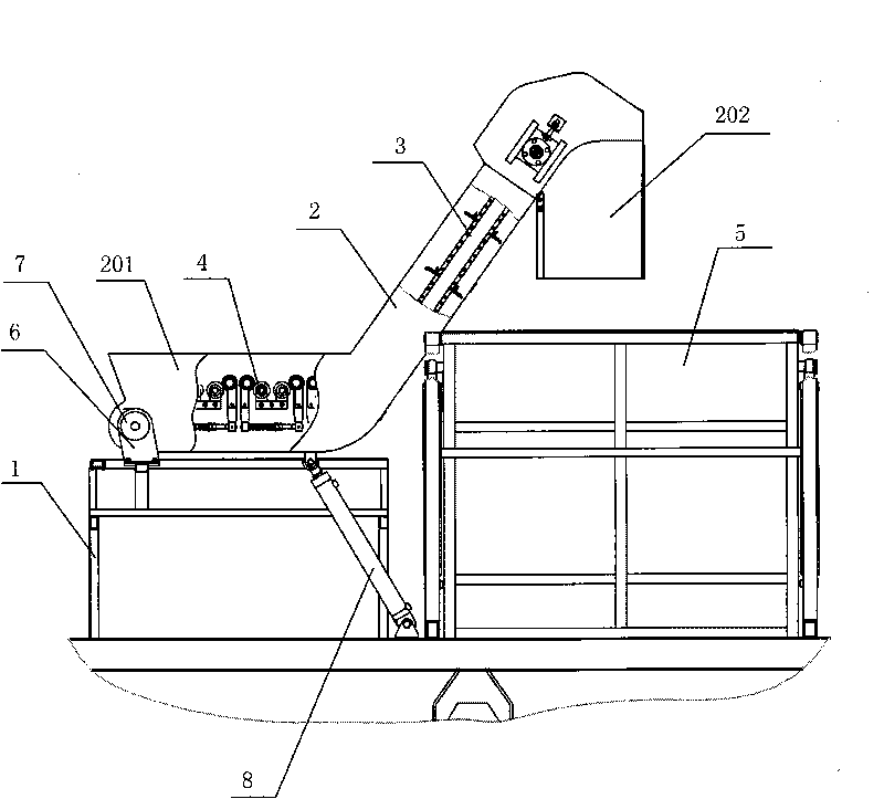 Fruit cluster lifting device for corn harvester