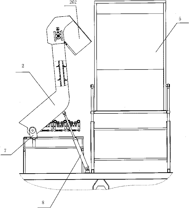 Fruit cluster lifting device for corn harvester