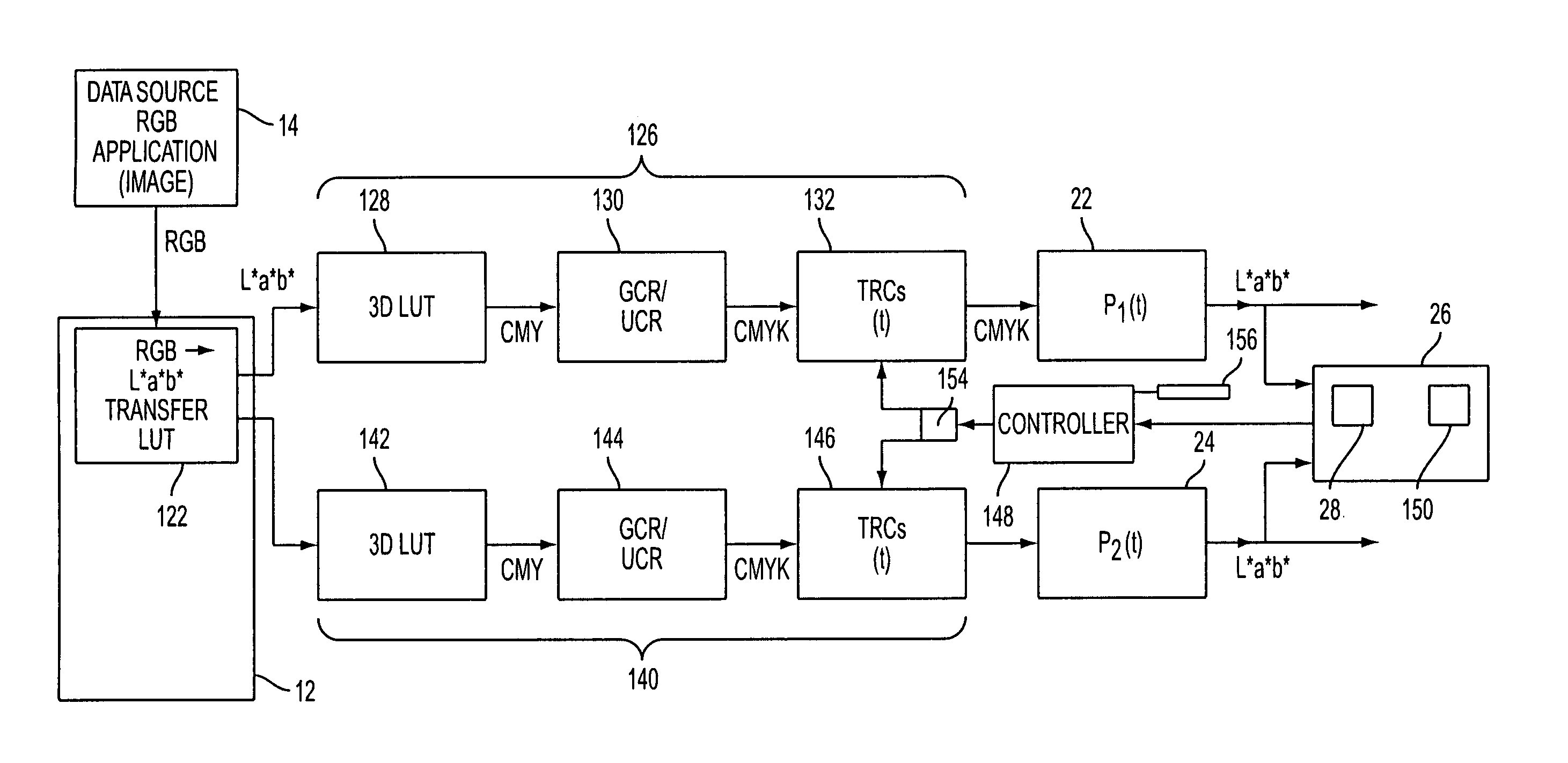 Gray balance for a printing system of multiple marking engines