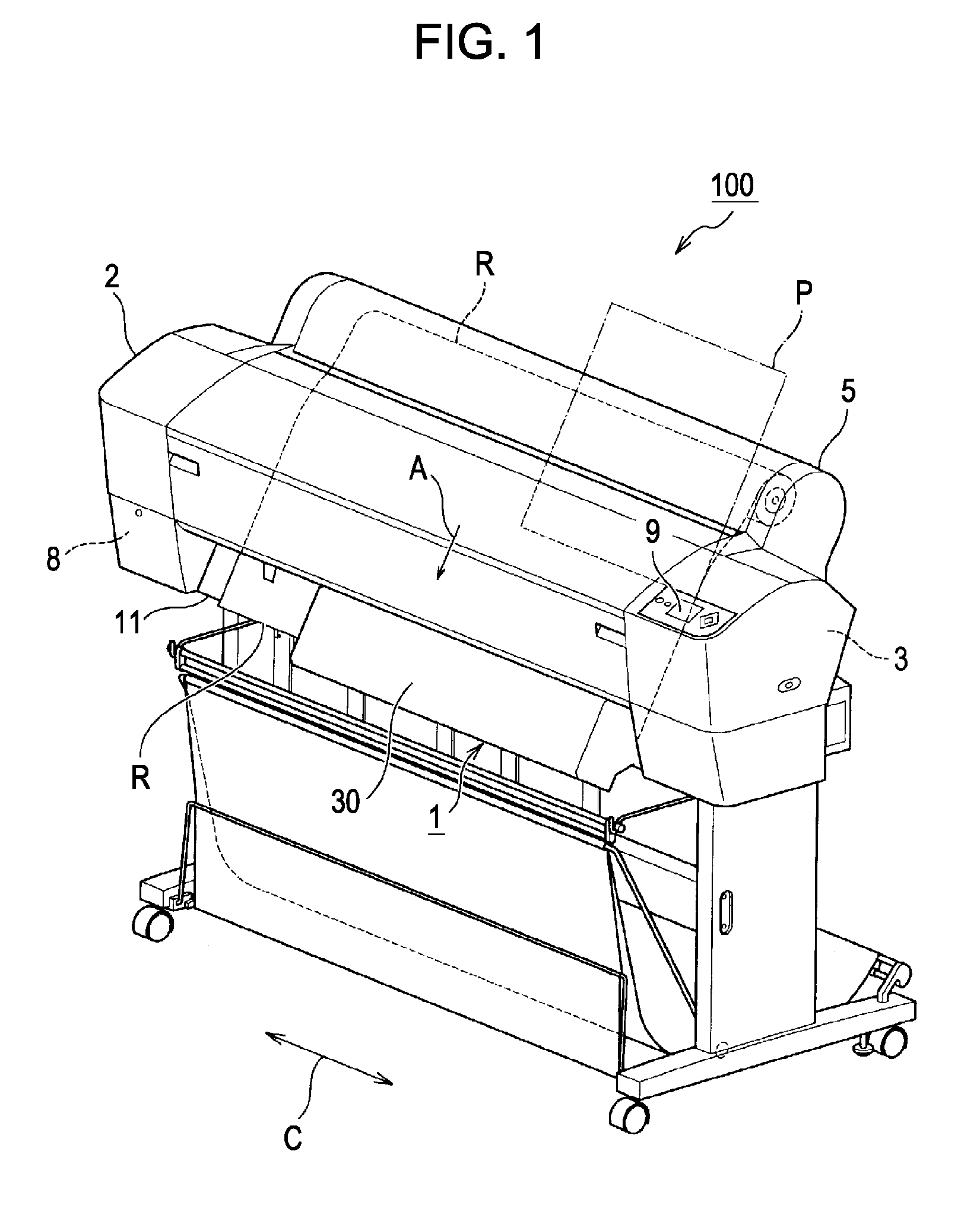 Unit for measuring color and recording apparatus