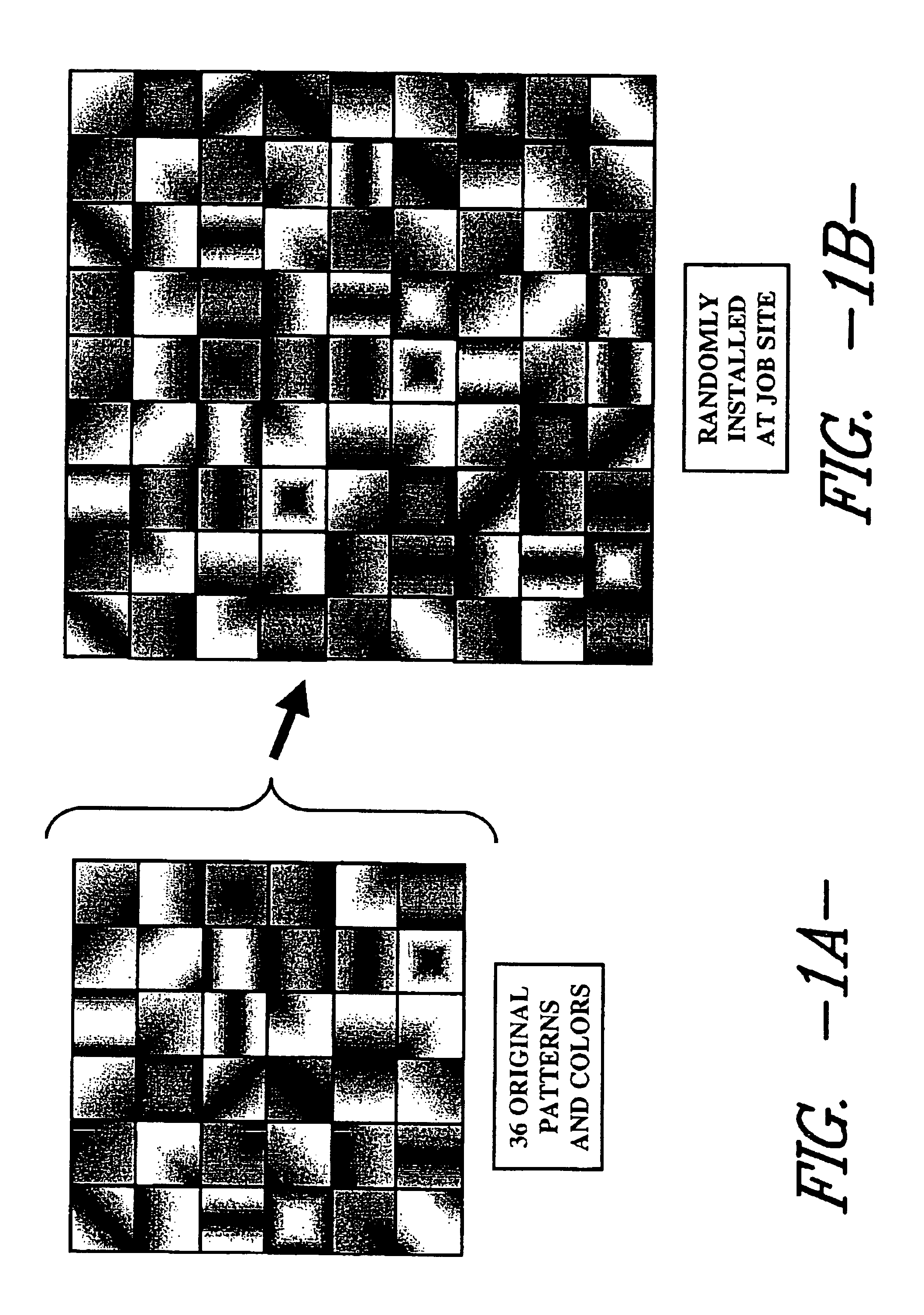 Method of patterning, installing, renewing and/or recycling carpet tiles