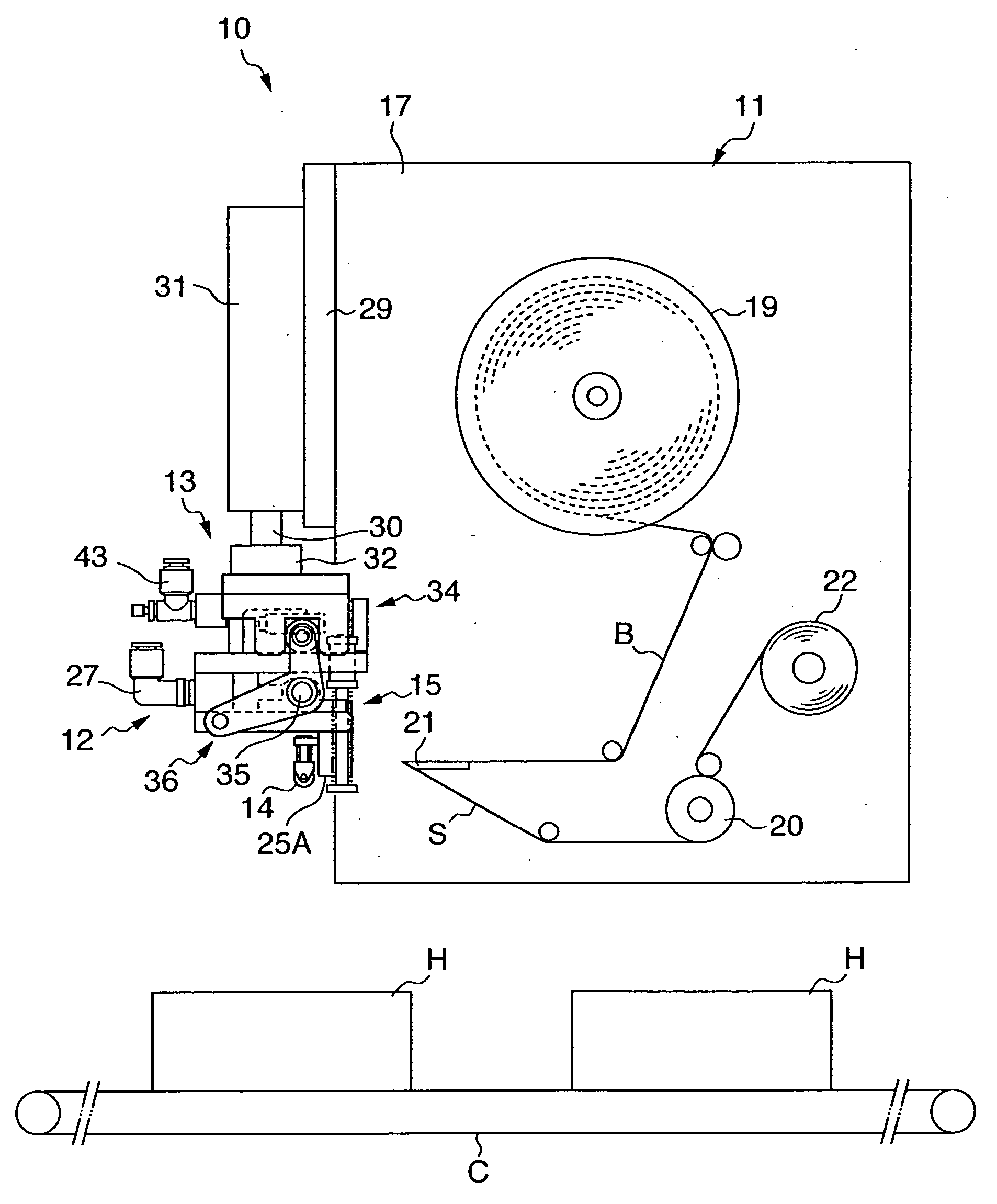 Sticking device and sticking method