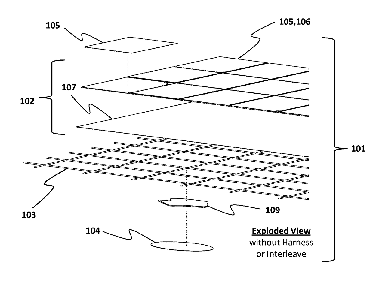 Integrated modular photovoltaic blanket assembly for space solar array