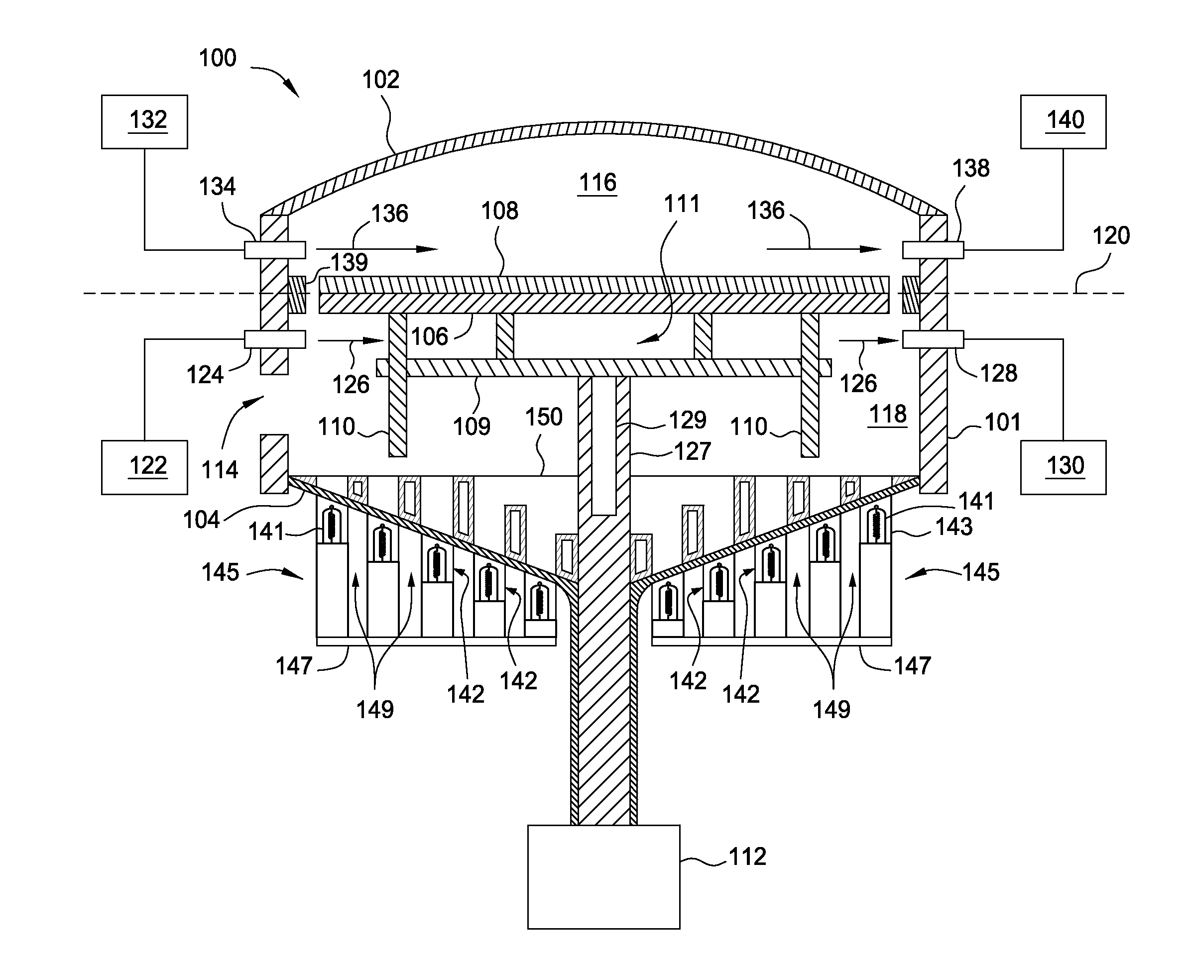 Optics for controlling light transmitted through a conical quartz dome