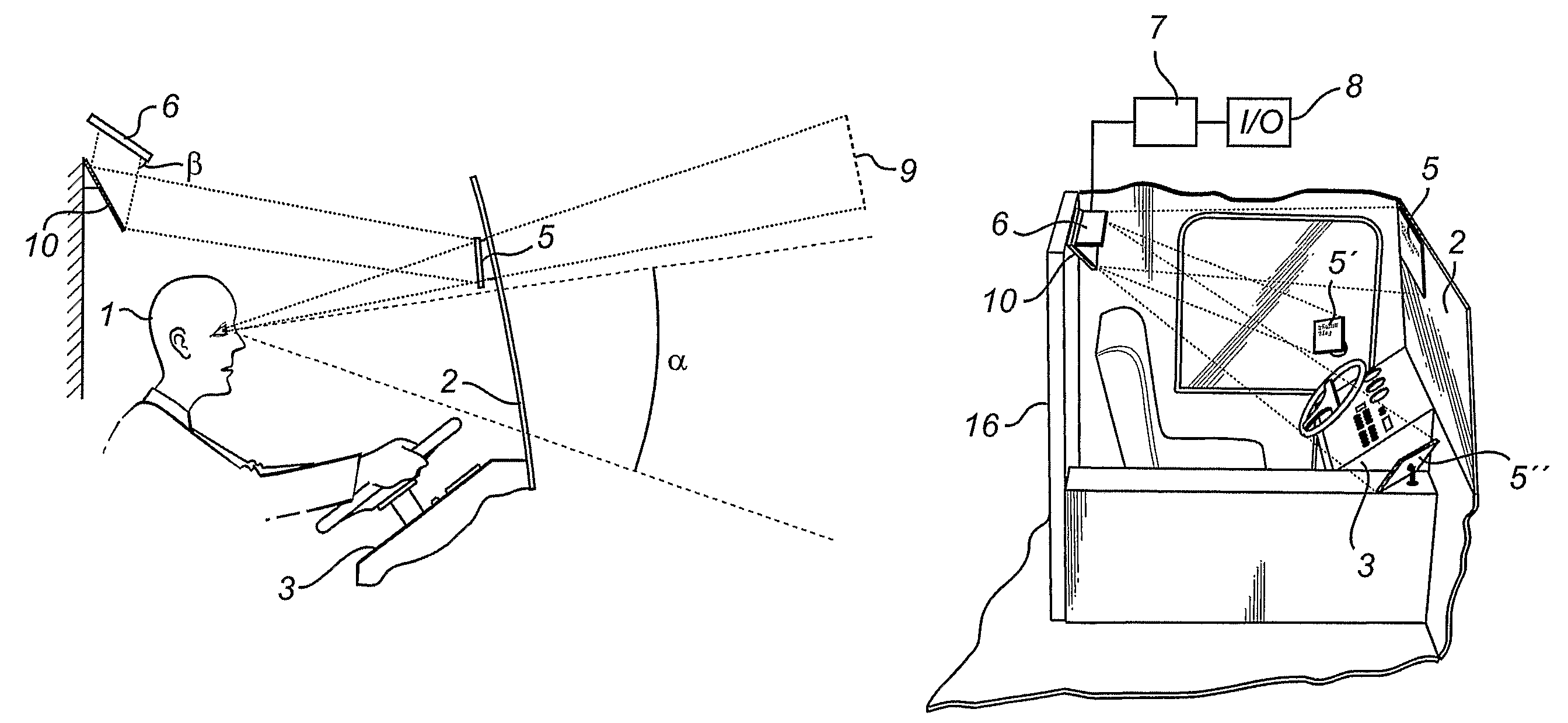 Device and system for display of information, and vehicle equipped with such a system