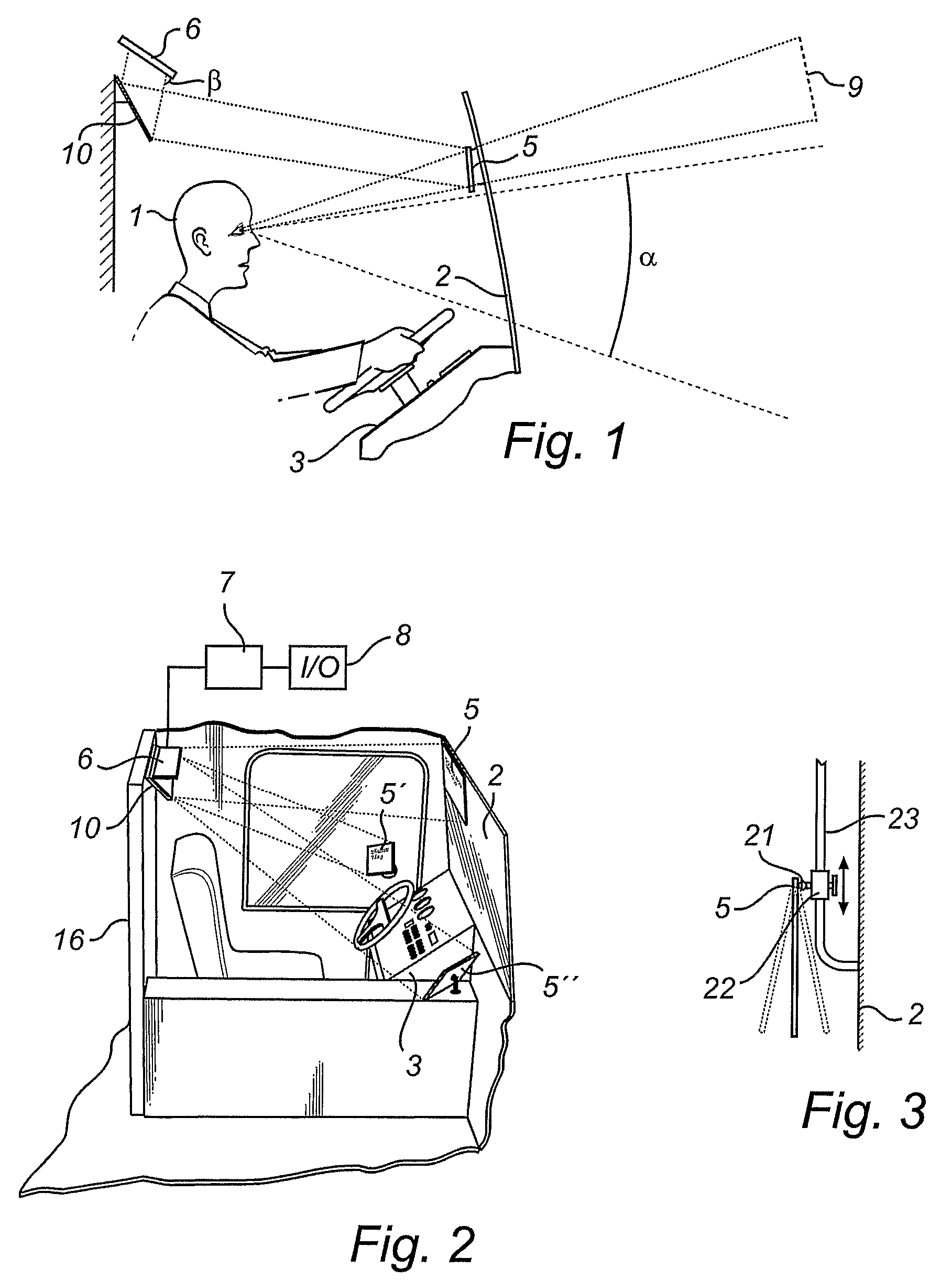 Device and system for display of information, and vehicle equipped with such a system