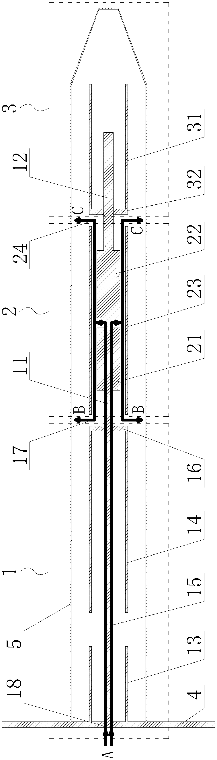 Coaxial crack omnidirectional antenna