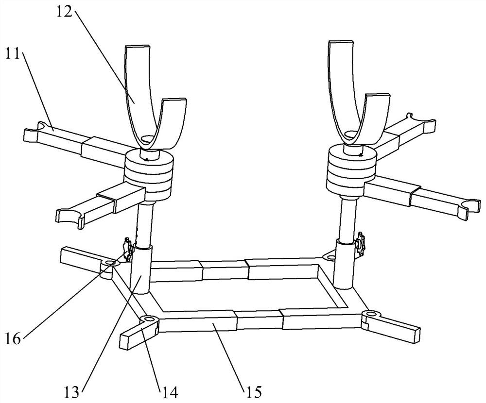 A shock absorption assembly and a portable veterinary inspection fixture