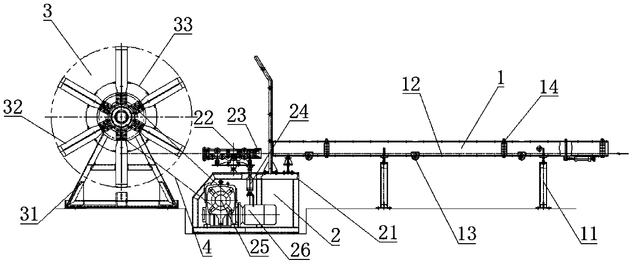 Precision wire-arranging windmill type take-up machine