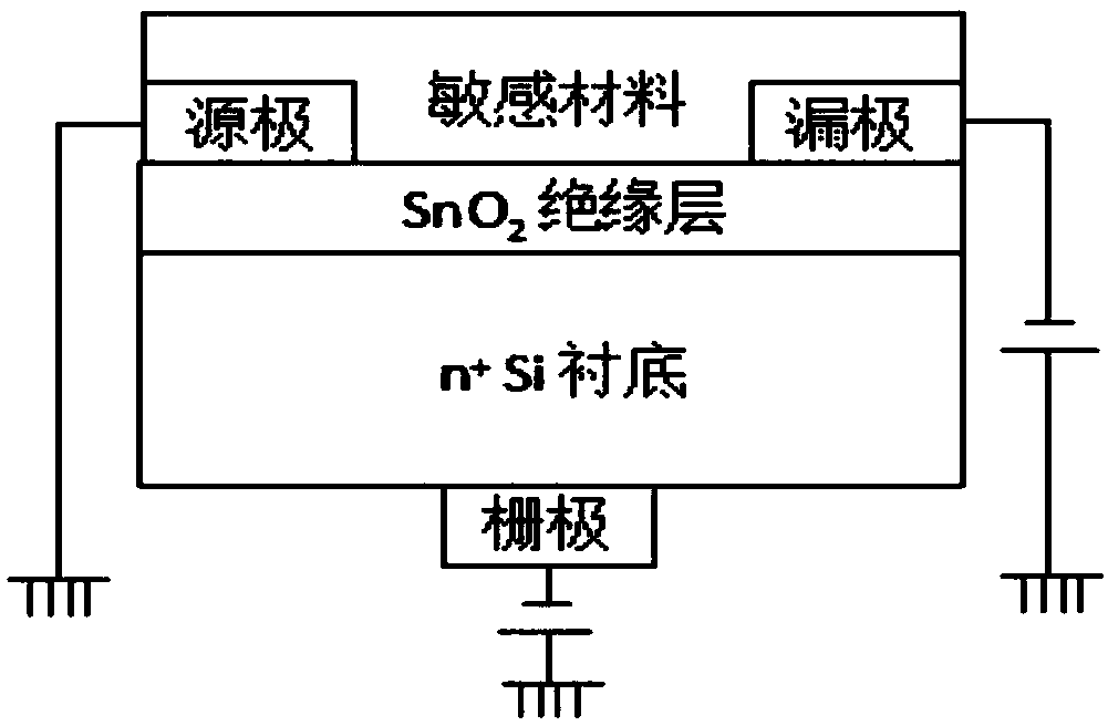 A kind of organic thin film transistor gas sensor and preparation method thereof