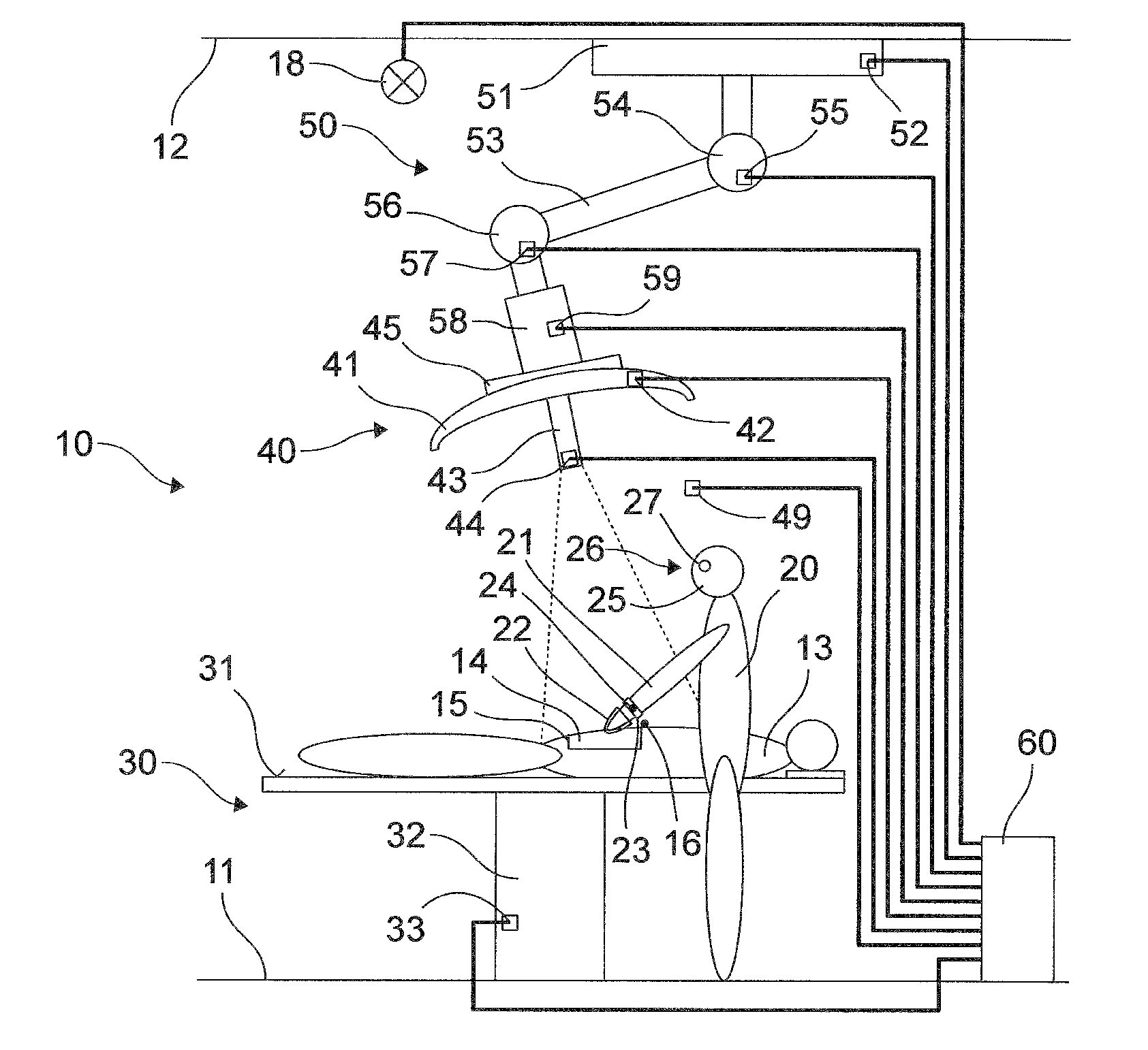 Control system and method to operate an operating room lamp