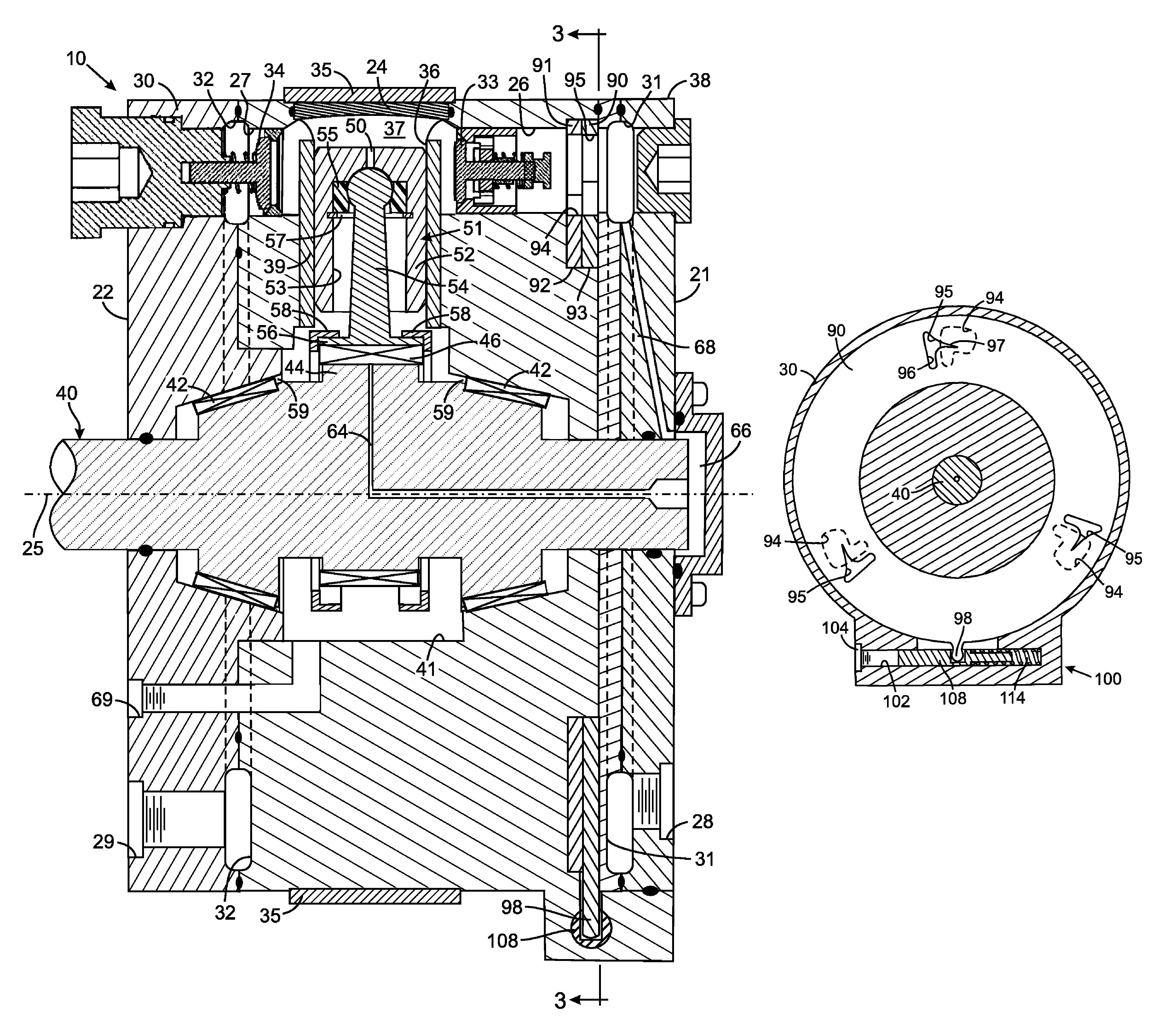 Hydraulic piston pump with a variable displacement throttle mechanism