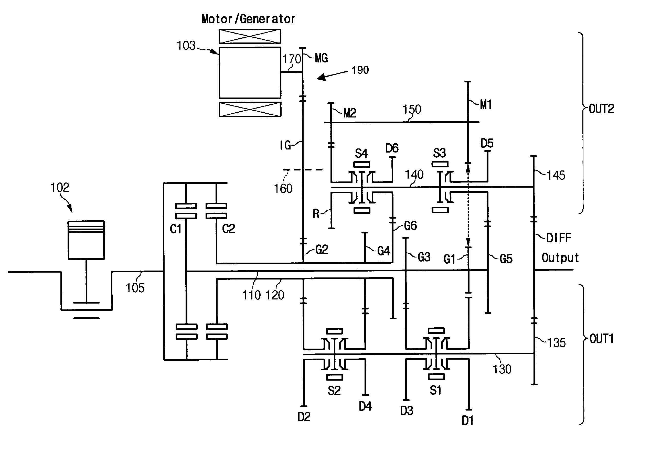 Double clutch transmission for a hybrid electric vehicle and method for operating the same