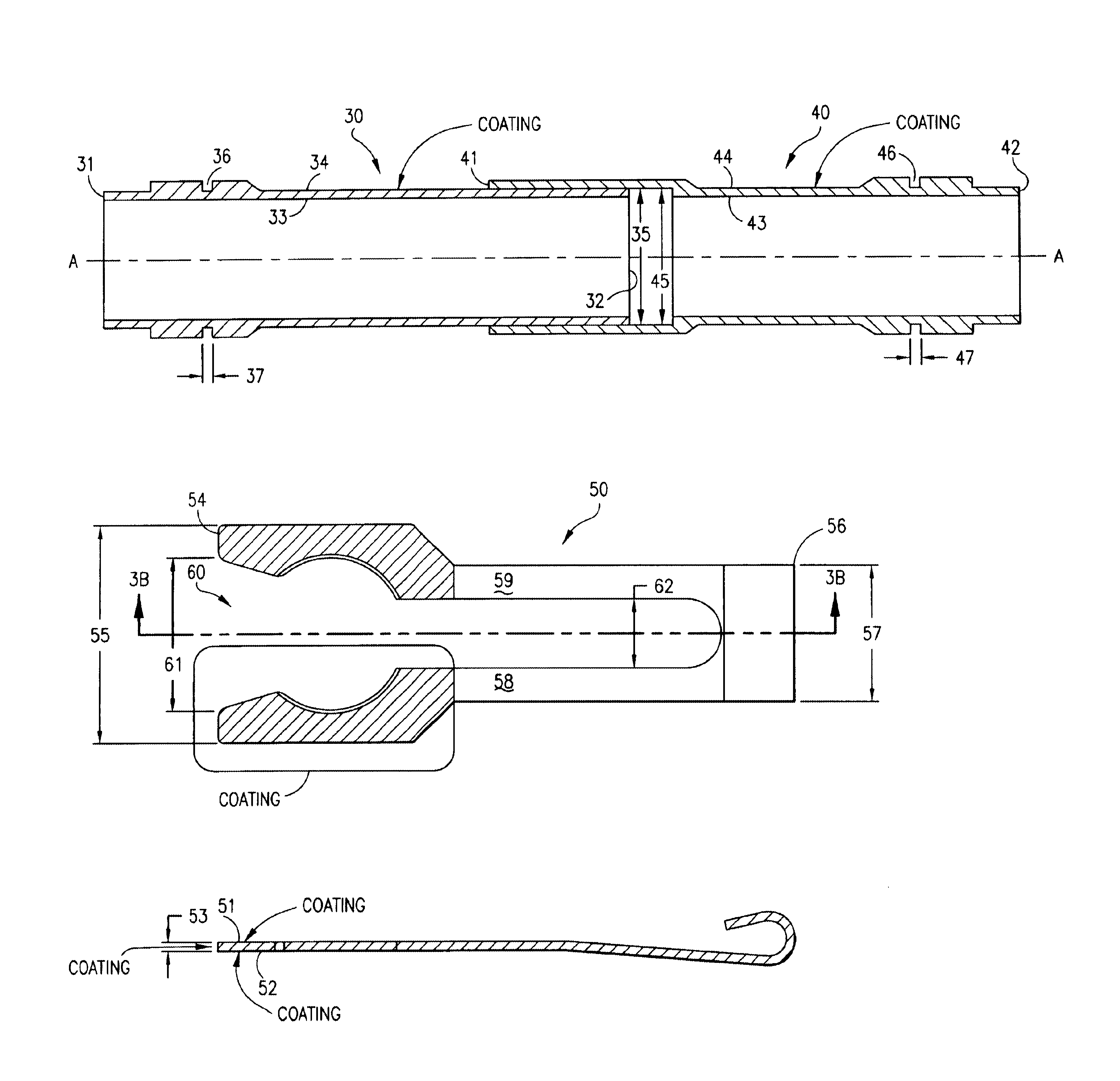 Coated crossfire tube assembly