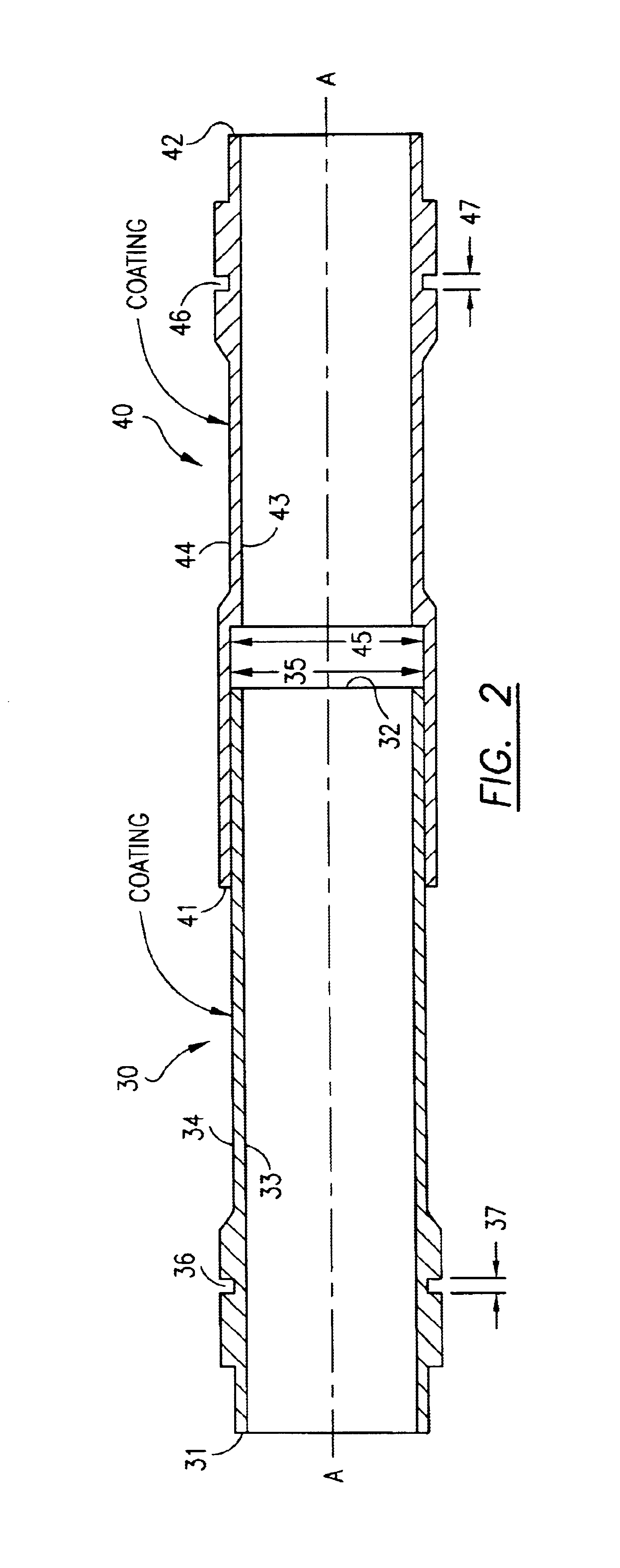 Coated crossfire tube assembly