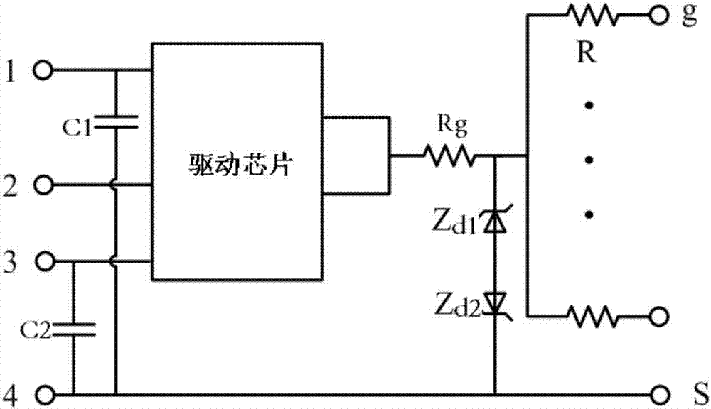 Driving control circuit for multiple SiC MOSFET chip parallel power module and printed circuit board thereof