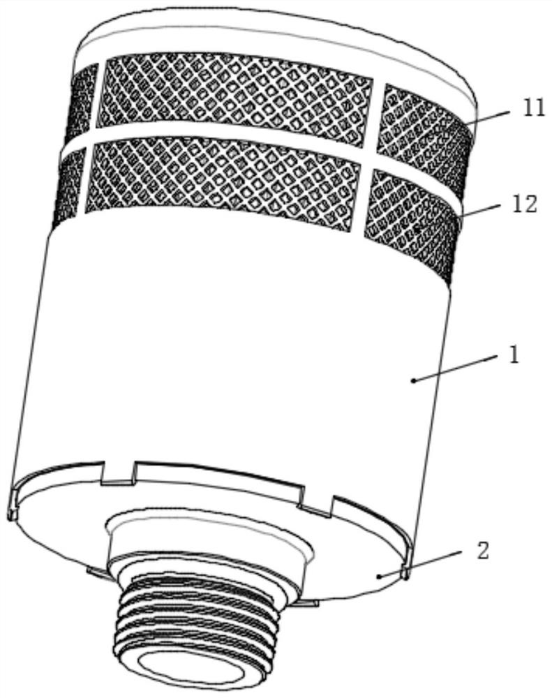 Flow dividing type oil tank air exchange filter