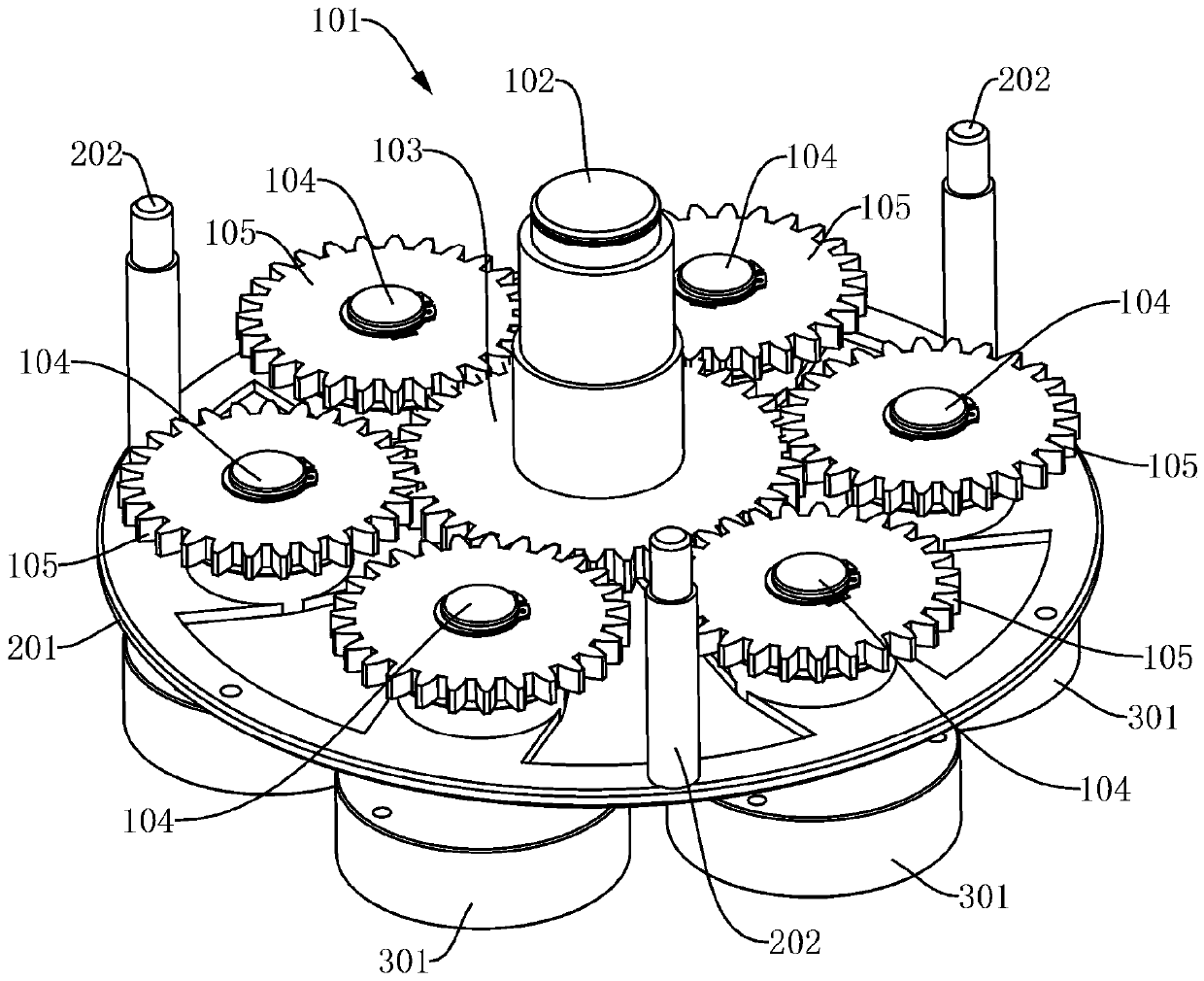 Planet rotating device and coating equipment capable of achieving large-batch production