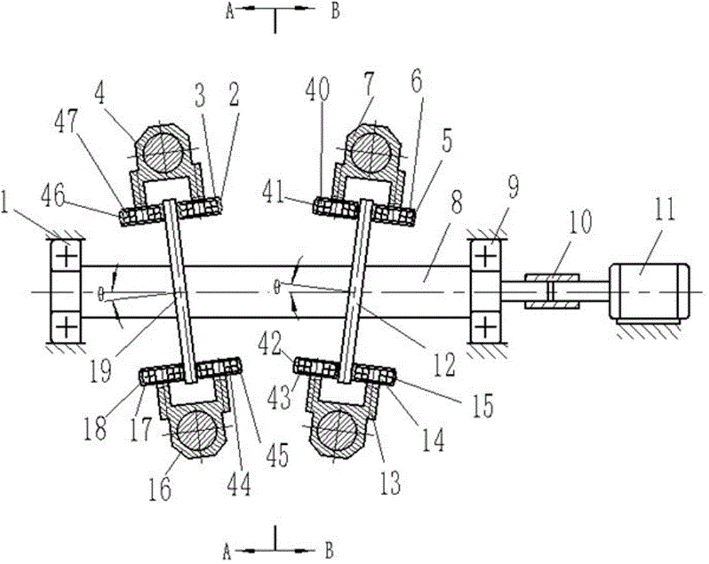 High-speed testing machine for dual cylindrical cam joint bearings with four oscillating followers