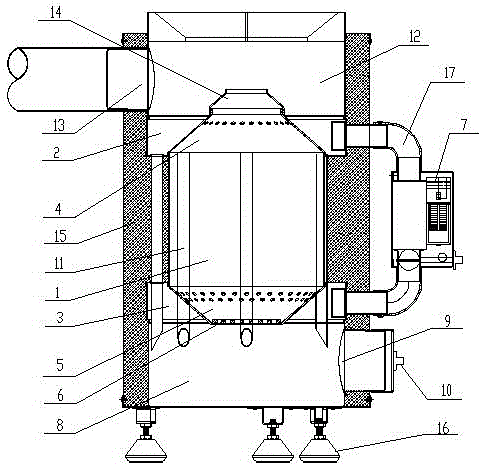 Upper combustion and balanced oxygen supply type biomass particle cooking furnace