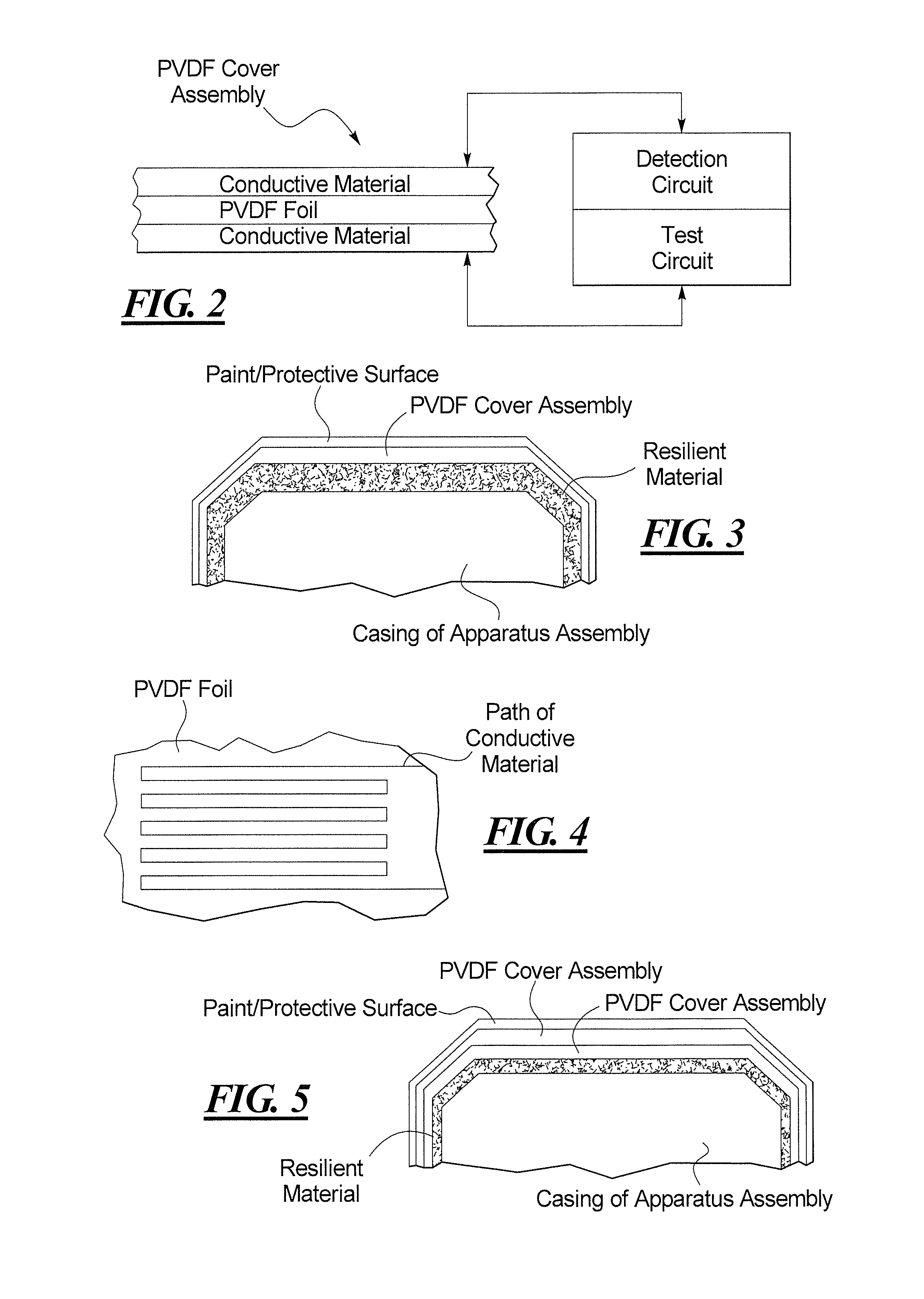 Surface-mounted collision sensor, and method for collision detection