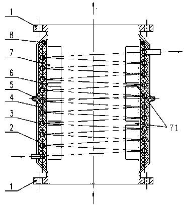 Recycling device and system for crude gas waste heat of coke oven