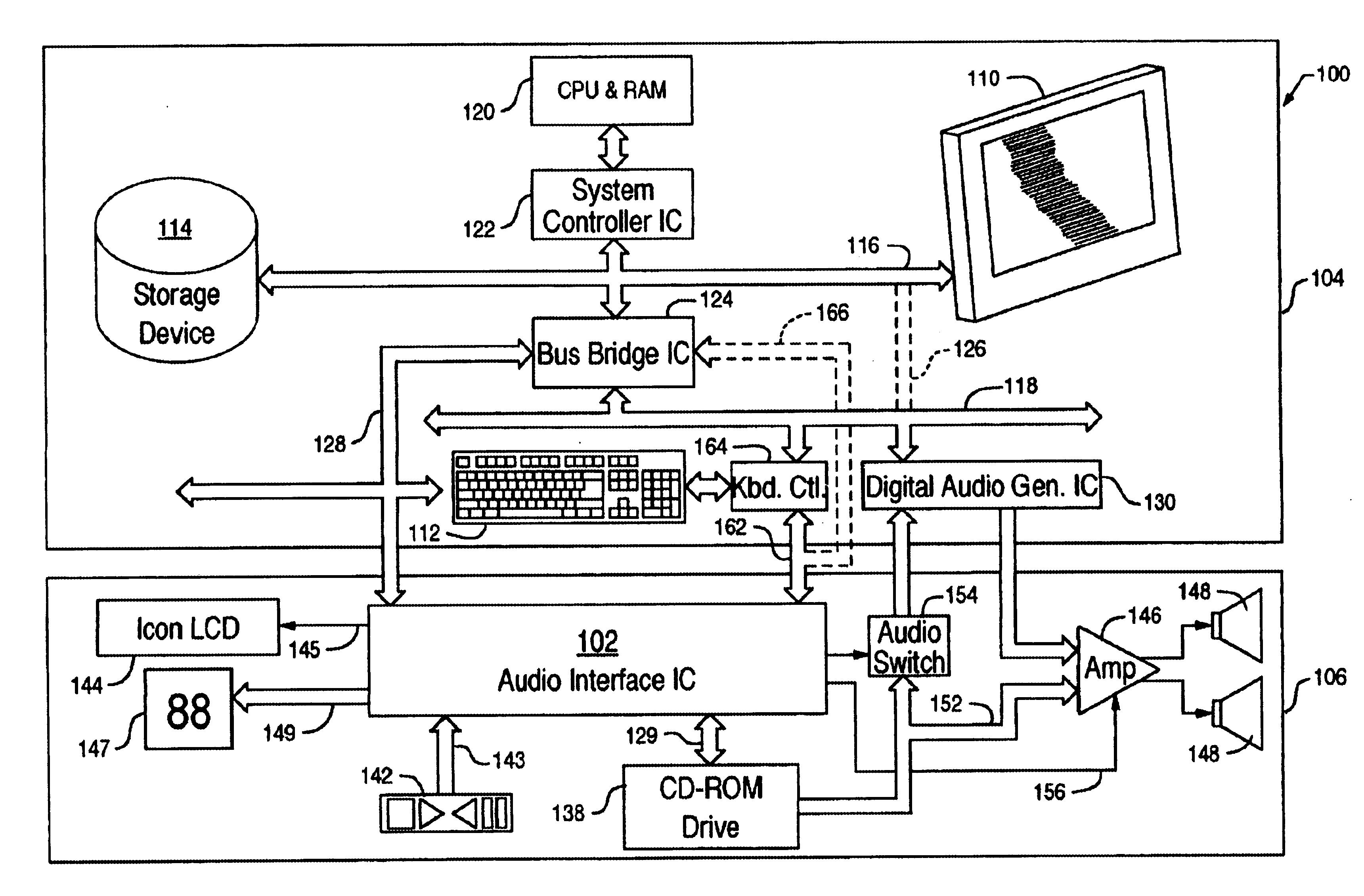 Low-power audio CD player for portable computers