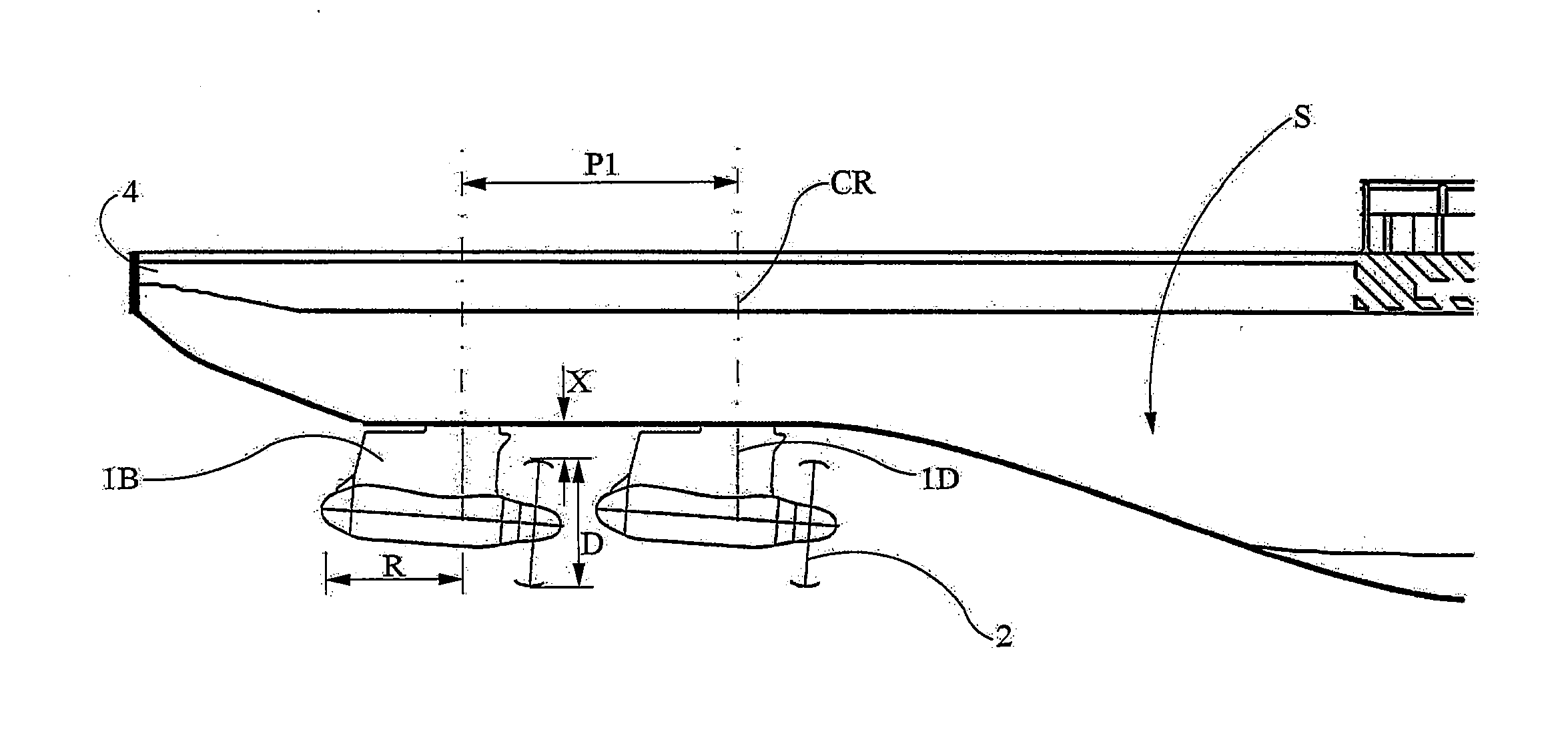 Propulsor arrangement for a marine vessel and a marine vessel constructed with this type of propulsor arrangement