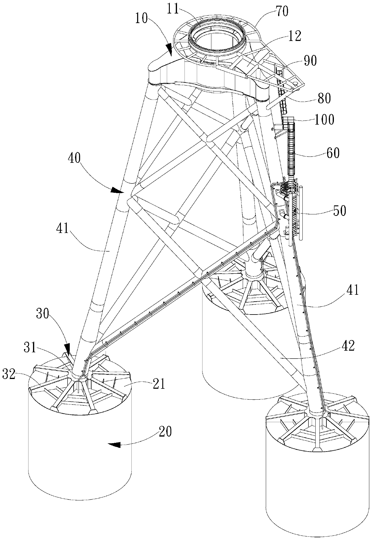 Novel multi-cylinder jacket offshore wind turbine foundation