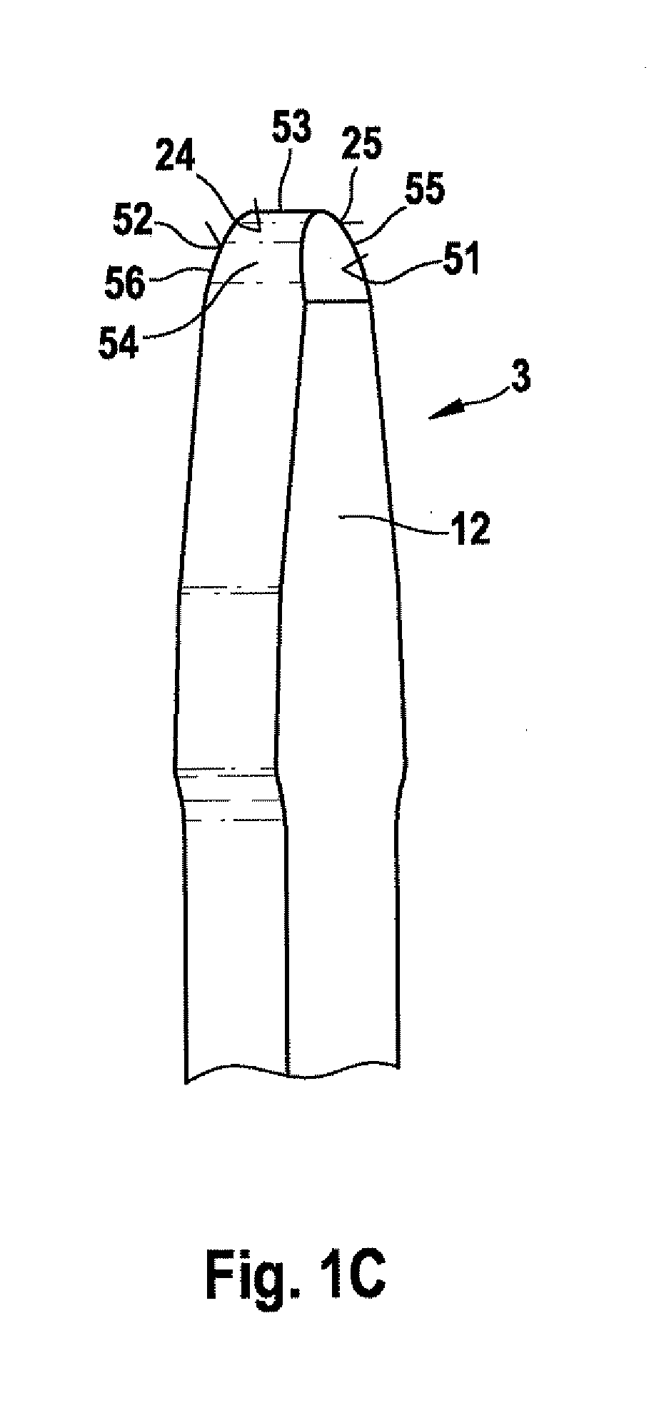 Press-in contact having a base, a contact pin and a second pin